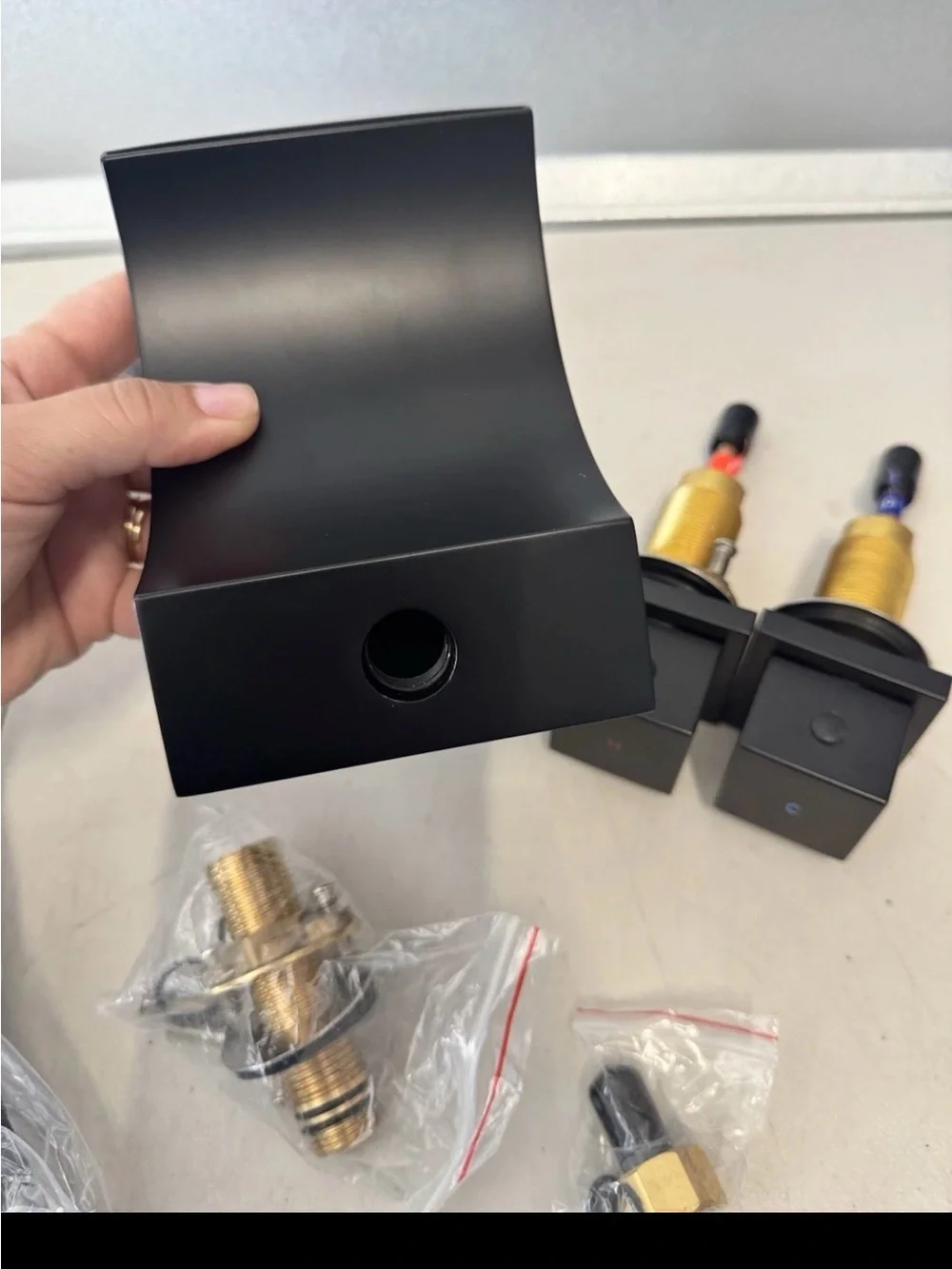 Matte Black Waterfall Roman Tub Faucet 2-Handle Deck Mount Bath Filler